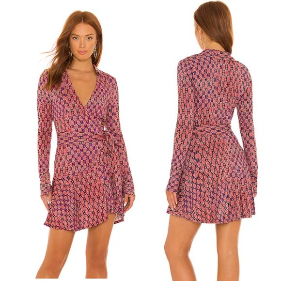 Free People Dresses & Skirts - Free People NWT Rhetta Wrap Dress in Dark Combo - Size XS - NEW